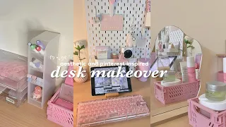 aesthetic DESK MAKEOVER 2024 🌸 | pinterest inspired 🎀, lots of unboxings, IKEA haul and more.