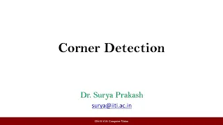 Lectures 20: Corner Detection (Harris Corner Detection)