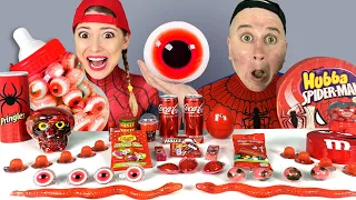 ASMR Mukbang 홈메이드 갤럭시 허니 젤리 레드 디저트 아이스크림 먹방 & 레시피 Spiderman Red Dessert Jelly Candy by MIU