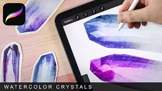 Watercolor Crystals in Procreate // EASY & LOOSE // Watercolor for Procreate Tutorials