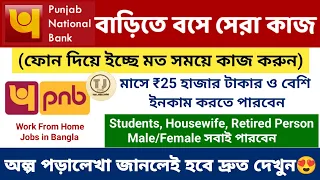 PNB Bank Work From Home Jobs | Earn Money From Home For Students | PNB Jobs 2024