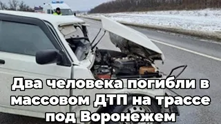 Два человека погибли в массовом ДТП на трассе под Воронежем