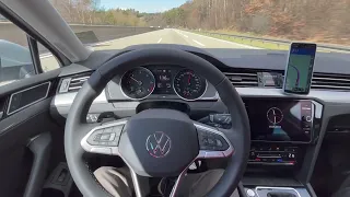 VW Passat 2023 AT POV on German Autobahn