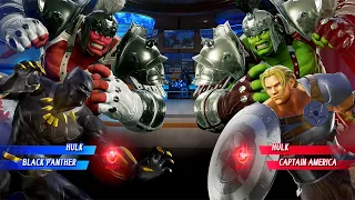 Captain America & Hulk VS Black Panther & Hulk (Hardest AI) - Marvel vs Capcom: Who is The Best?