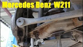 Замена сайлентблока заднего нижнего рычага на Mercedes Benz  W211 2,6 Мерседес Бенц E 240  2002 года