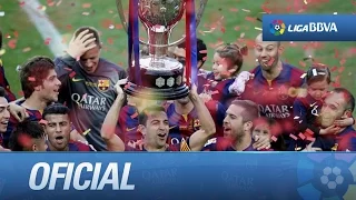 El FC Barcelona recibe la Copa de la Liga y hace la vuelta de honor al Camp Nou