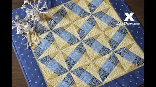 Patchwork Tutorial - X Block (Gold)  Patchworkové šablony LizaDecor.com