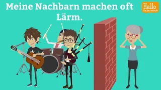 Learn German through dialogue / Lesson 36 / How are your neighbours? Dative after "Wo?"