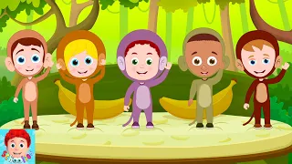 Five Little Monkey Jumping On The Bed Nursery Rhyme for Children by Schoolies