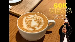 World Latte Art Champion's the tiger latte ☕️🐯