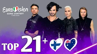 Eurovision 2022 - My Top 21 (NEW: 🇫🇮🇦🇺)