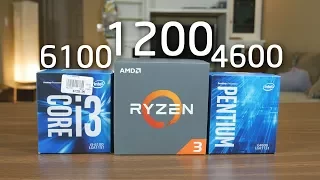 AMD RYZEN 3 1200 vs Pentium G4600 vs i3 6100: Best $100 CPU for Gaming & Editing?! | OzTalksHW