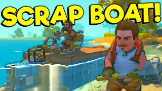 Spycakes & I Tried to Build a Boat For Survival! - Scrap Mechanic Multiplayer Gameplay