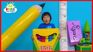 Ryan Pretend Play Magical Giant School Supplies Back To School!!!!