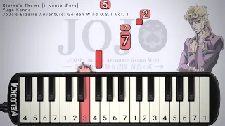 JoJo's Bizarre Adventure: Golden Wind OST - Giorno's Theme 『il vento d'oro』 Easy Melodica Tutorial