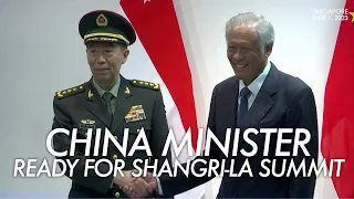 WATCH: China defense minister meets with his Singaporean counterpart ahead of Asian security summit