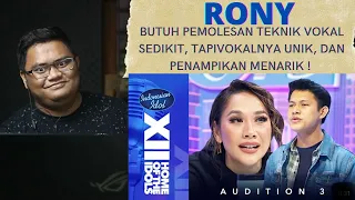 GURU  VOKAL REACT : Suaranya Unik, Rony Bikin Judges Ga Puas Dengerinnya | Indonesian Idol 2023