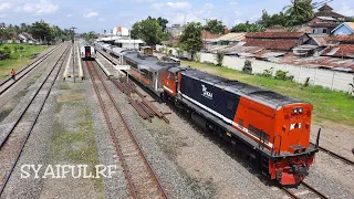 (Ka Kuala Stabas dan Ka Rajabasa) bertemu di Stasiun Baturaja. C1 miring, dan C1 kotak