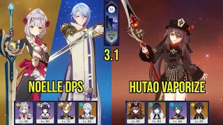 C6 NOELLE DPS (w/ C0 AYATO) & C1 HU TAO Vaporize | 3.1 Spiral Abyss Floor 12 | Genshin Impact