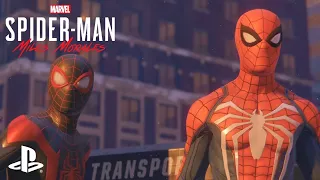 Peter Parker and Miles Morales vs Rhino Classic Suit Marvel's Spider-Man: Miles Morales