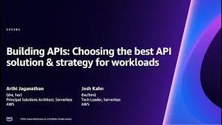 AWS re:Invent 2023 - Building APIs: Choosing the best API solution & strategy for workloads (SVS301)