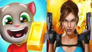 Talking Tom Gold Run (Lucky Angela)  Vs.  Lara Croft (Angelina Jolie) Relic Run Android Gameplay