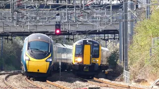 Trains at Tamworth WCML - High Speed Trains and freight action 30th March 2021