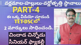 వర్ణమాల-హల్లులు|వర్ణోత్పత్తి స్థానాలు|PART- 4|TET-DSC|చిందాడ చిన్నోడు|#chindadachinnodu