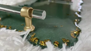 Green resin tray. Green and gold resin tray! How to make resin tray! Making resin tray in the mold!