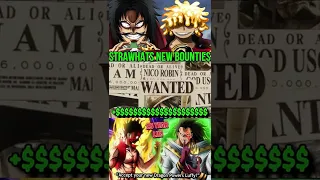 All Strawhat's New Bounties😱🔥 One Piece #shorts #bounties