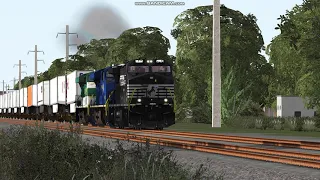 TS2021 NS Dash-9 With a Freight Train with a Great Narrow Front K5LA