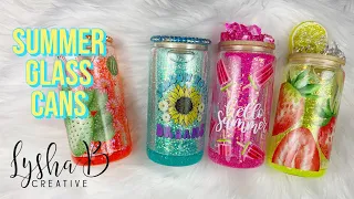 Summer Snow Globe glass cans! Double walled Glass Can Summer Gifts