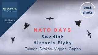 Dny NATO 2015 - Tunnan, Draken, Viggen, Gripen - Swedish Historic Flyby - NATO Days