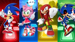Sonic vs Amy vs Knuckles vs Sonic Exe Tiles Hop EDM RUSH!