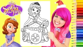 Coloring Sofia the First Christmas Coloring Book Page Prismacolor Colored Pencil | KiMMi THE CLOWN