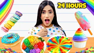 I Ate Only RAINBOW 🌈 Food For 24 Hours Challenge | SAMREEN ALI