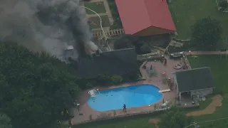 Fire breaks out after reported house explosion in Chester County, PA