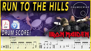 Run to the Hills - Iron Maiden | DRUM SCORE Sheet Music Play-Along | DRUMSCRIBE