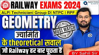 Railway Exams 2024 | Geometry (ज्यामिति) Theoretical Questions | Geometry by Sahil sir