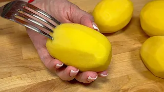 I don't just fry potatoes! A new fork trick is taking over the world! Simple and delicious recipe