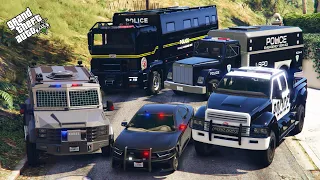 GTA 5 - Stealing HEAVY POLICE VEHICLES With Franklin | (Real Life Cars #2)