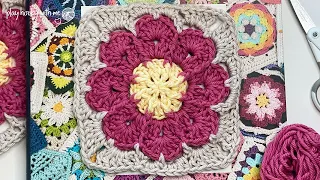 Make This Beautiful Floral Granny Square! 🧶 🌸