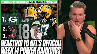 Pat McAfee & NFL's Power Ranking Expert React To Week 14 NFL Rankings