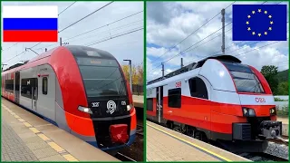 🇦🇹🇷🇺Comparison of Austrian and Russian Siemens Desiro. Who has a more modern train?