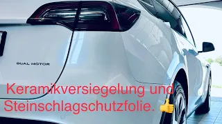 Tesla Model Y / Model 3 / Elektroauto / Neuwagen - Steinschlagschutzfolie und Keramikversiegelung