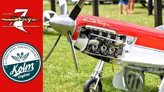 HOMEMADE RC P-51 STREGA 1/4 SCALE - 3 CYL. KOLM 230CC