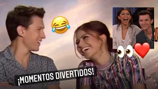 Tom Holland haciendo reír a Zendaya 😂 | Momentos divertidos TH en Español