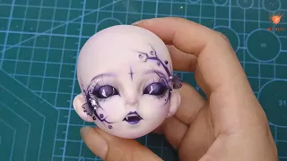 DIY | BJD Faceups stoties | Repainting Dolls | Doll Makeup | L48