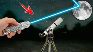 EXPERIMENT LASER ATTACK at the MOON.. LOOKING through a TELESCOPE