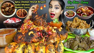 ASMR Eating Spicy Mutton Liver,Chicken Mandi Biryani,Egg Curry,Rice Big Bites ASMR Eating Mukbang